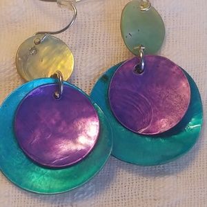 Glass Shell Irridesant Earrings